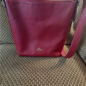 Coach Burgundy Leather Crossbody Bag